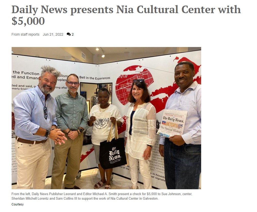 Daily News presents Nia Cultural Center with $5,000