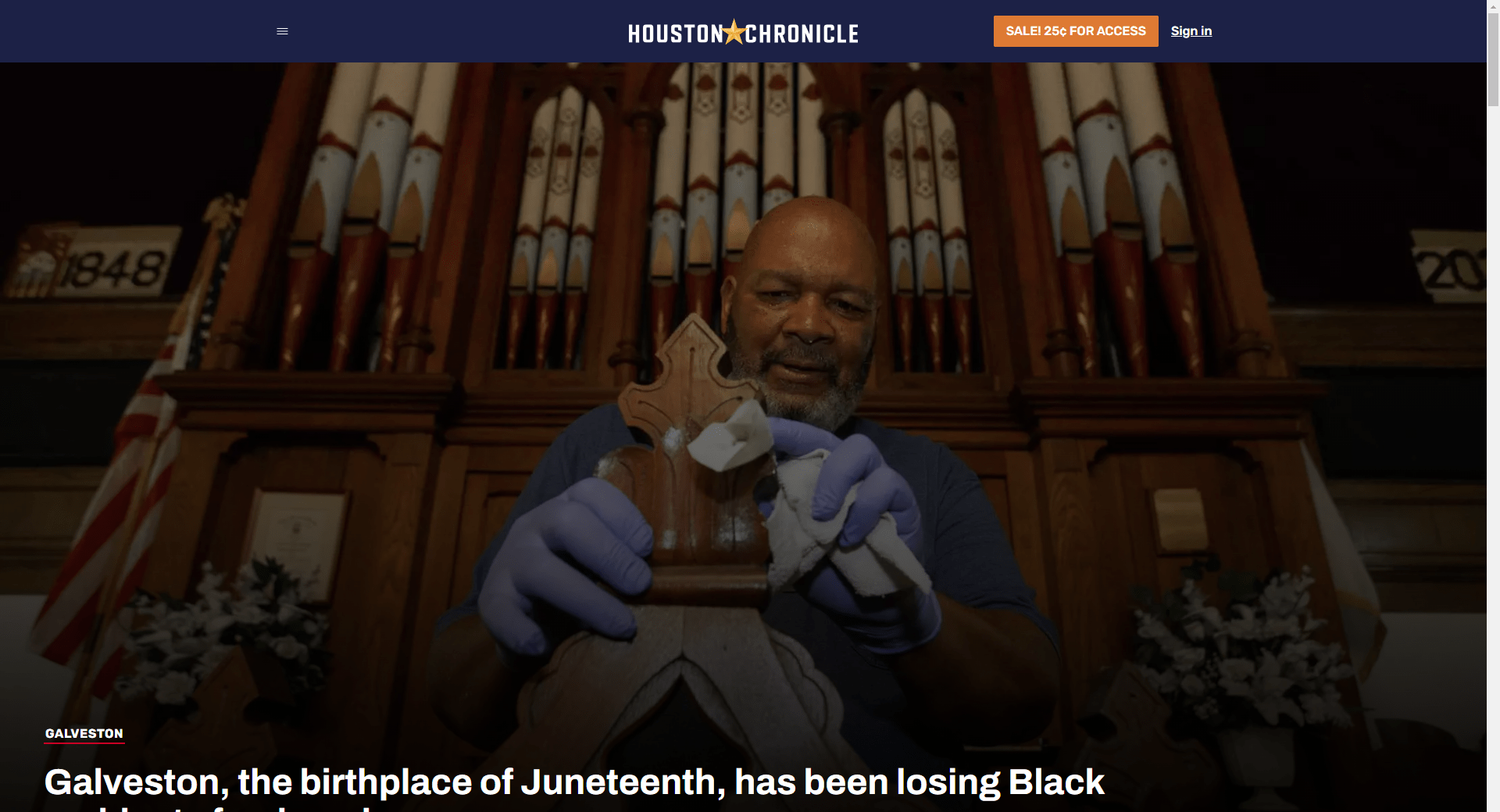 Houston Chronicle 2022 | Galveston, the birthplace of Juneteenth, has been losing Black residents for decades